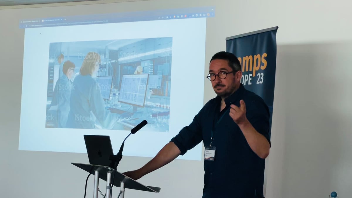 Adam McNaught-Davis presenting at SAMPS